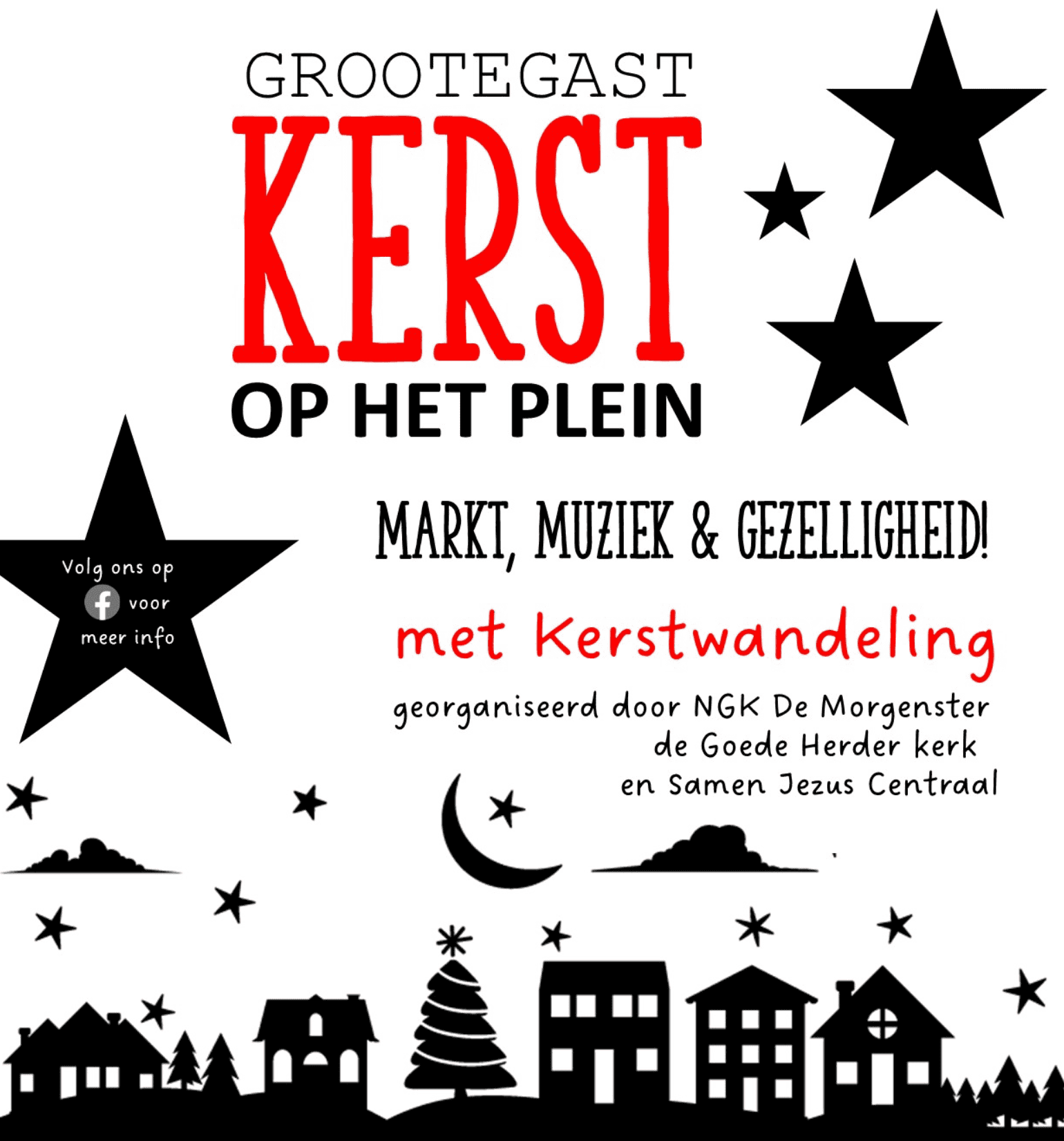 Kerst op het plein in Grootegast
