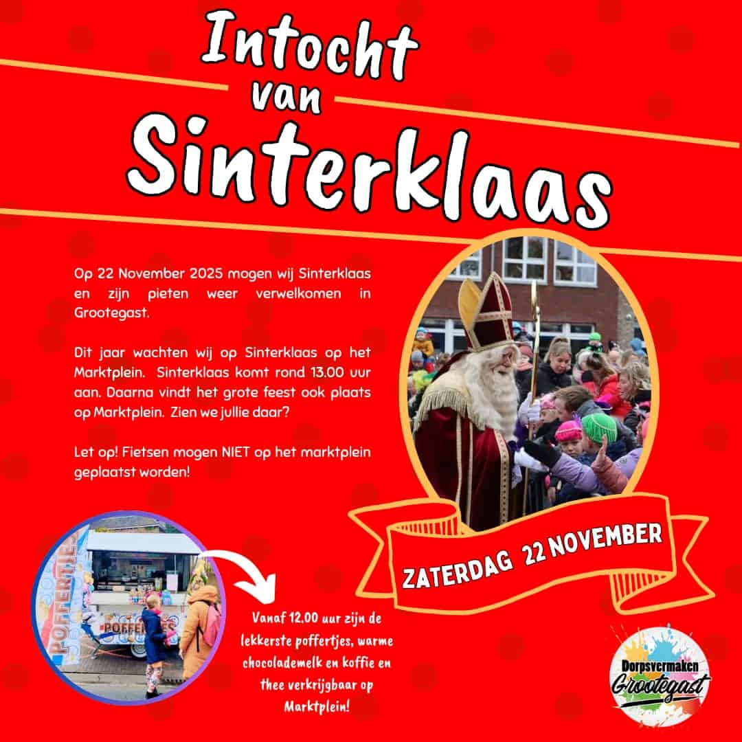 intocht Sinterklaas in Grootegast