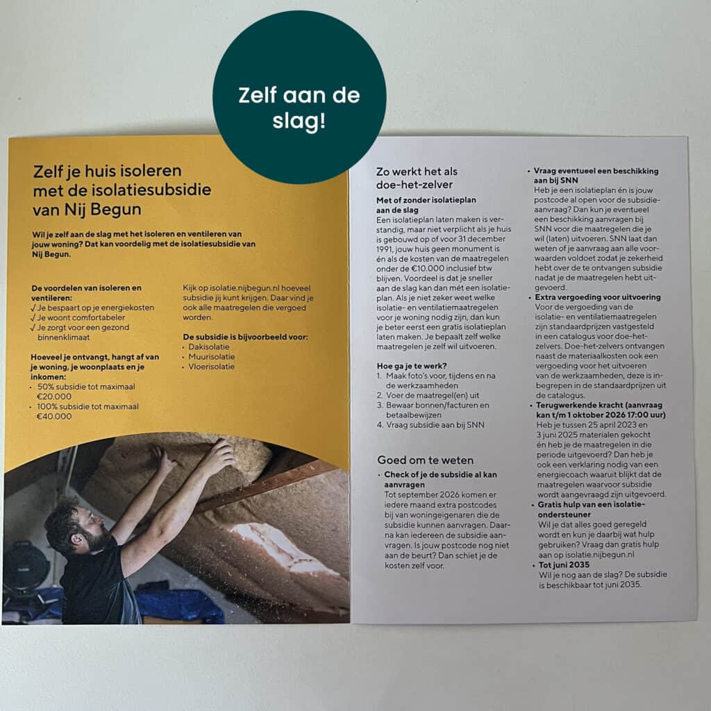 subsidie verduurzamen door Nij Begun voor inwoners Grootegast