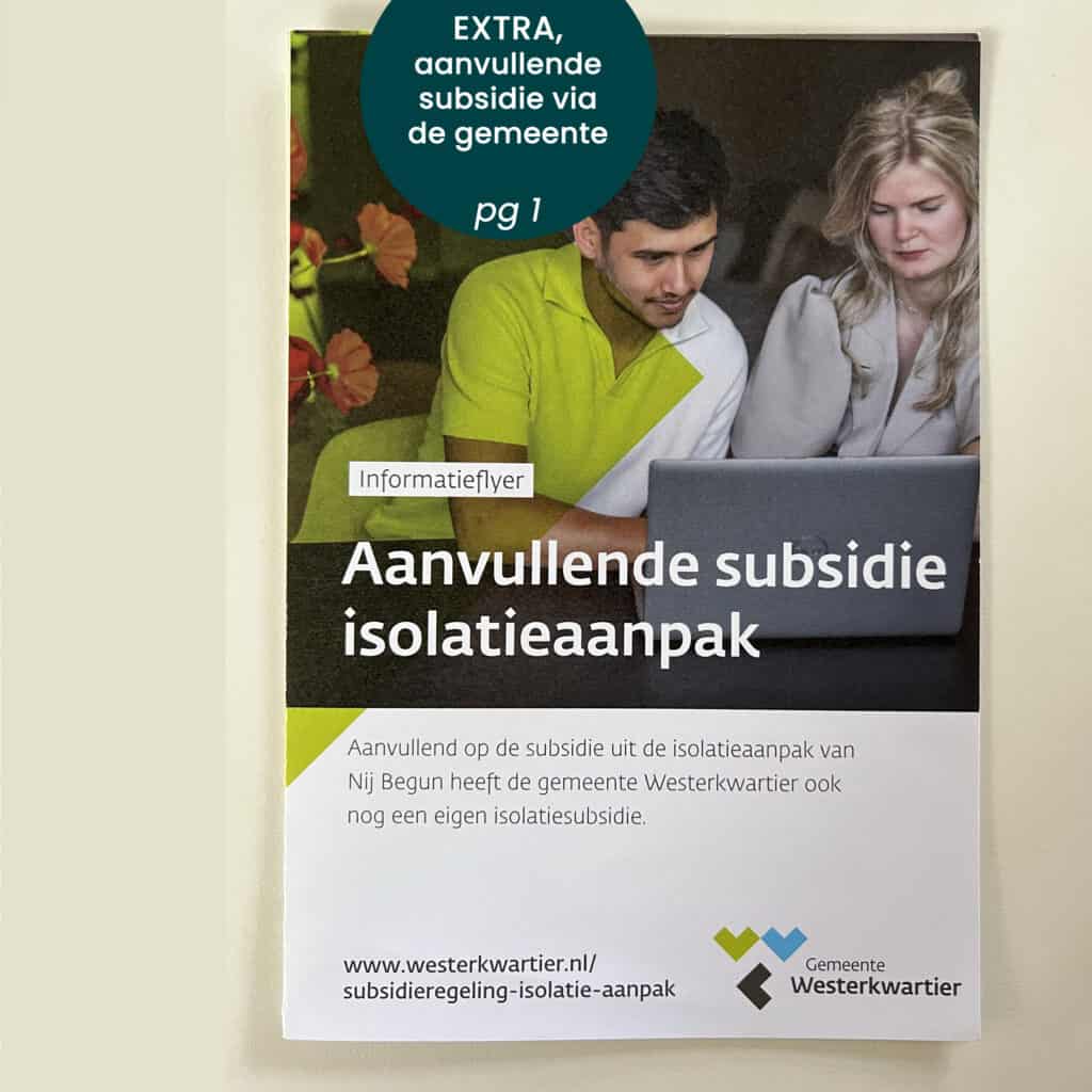 extra subsidie door de gemeente voor inwoners Grootegast die voor verduurzamen met Nij Begun