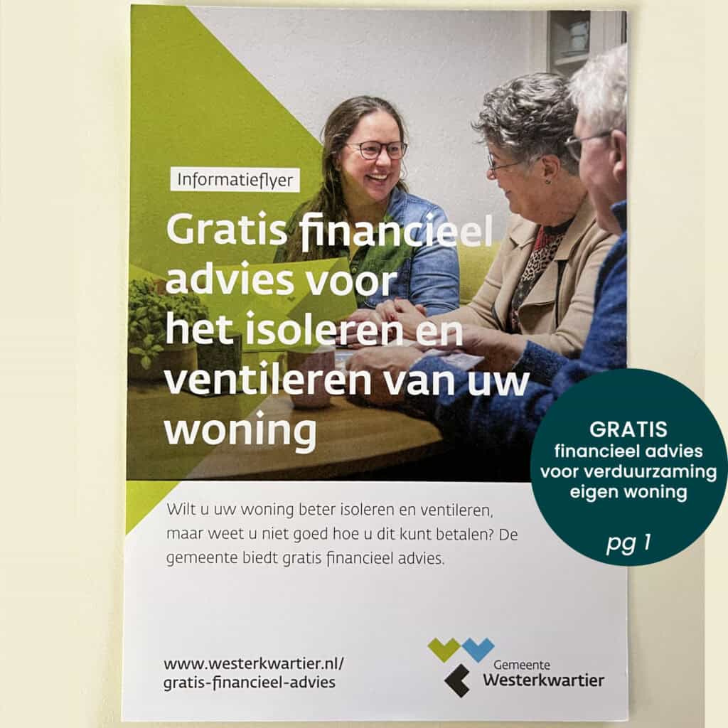 financieel advies voor verduurzamen door de gemeente voor inwoners Grootegast